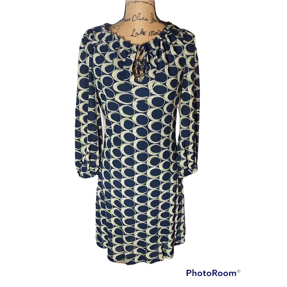Anthropologie Moulinette Soeurs Dress Size 2 Blue Long Sleeve Short Above Knee